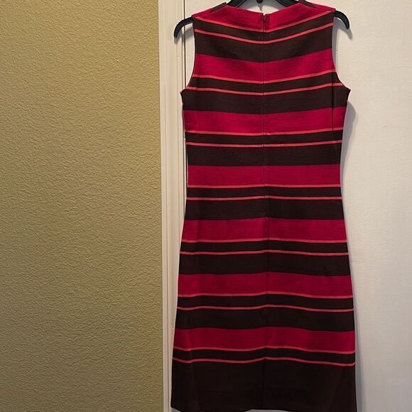 Lucille of Florence Snob Boutique 1960’s lined stripe shift midi. Size 10. - Picture 3 of 4
